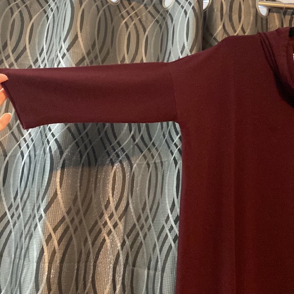 Burgundy cowl neck oversized tunic - Picture 3 of 5